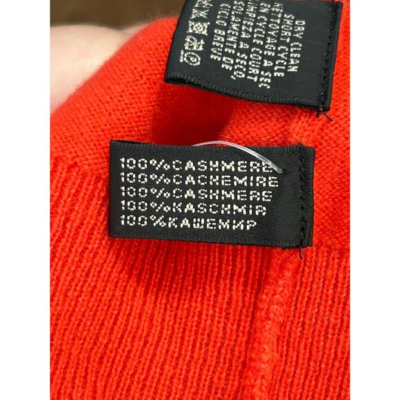 Ralph Lauren Cashmere Sweater Womens Small Orange Knit Long Sleeve Turtleneck - Picture 7 of 8